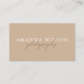 署名スクリプト手書きボホベージュブラウン 名刺 (正面)