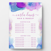 署名スクリプト紫ブルーインク価格メニュー フォトプラーク (正面)