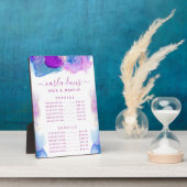 署名スクリプト紫ブルーインク価格メニュー フォトプラーク (側面)