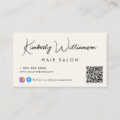 署名スクリプトQRコードクリーム 名刺 (正面)
