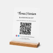 署名スタイリッシュスクリプトQRコード業務 アクリルサイン (傾斜)