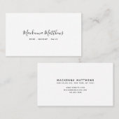 署名スモダンクリプトのホワイト美容師サロン 名刺 (正面/裏面)