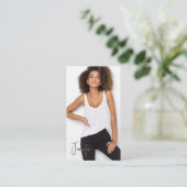 署名タレント名刺 | 2枚の写真QRコード 名刺 (スタンド正面)