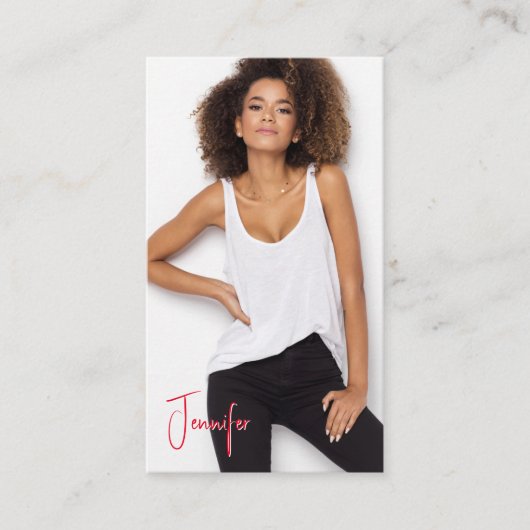 署名タレント名刺 | 2枚の写真QRコード 名刺 (正面)