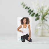 署名タレント名刺 | 2枚の写真QRコード 名刺 (スタンド正面)