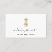 署名フェイク金ゴールドPineapple QRコード 名刺 (正面)