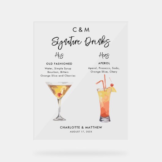 署名モダンは彼と彼女の飲み結婚物 アクリルサイン (正面)