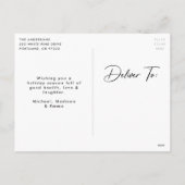 署名モダンスクリプトの写真 シーズンポストカード (裏面)