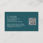 署名モダンスクリプトQRコードプロフェッショナル緑 名刺 (裏面)