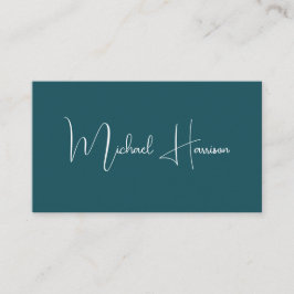 署名モダンスクリプトQRコードプロフェッショナル緑 名刺