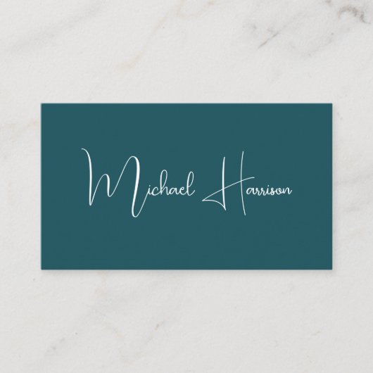 署名モダンスクリプトQRコードプロフェッショナル緑 名刺 (正面)