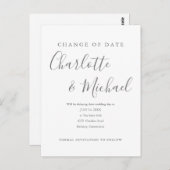 署名モダン延期された日付の変更 ポストカード (正面/裏面)
