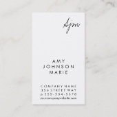 署名モノグラムグラマスタイリスト 名刺 (裏面)