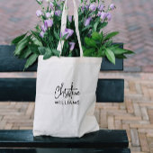 署名モノグラムミニマル手書きスクリプト トートバッグ