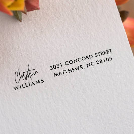 署名モノグラム手書きスクリプト赤面ピンク セルフインキングスタンプ