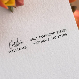 署名モノグラム手書きスクリプト赤面ピンク セルフインキングスタンプ