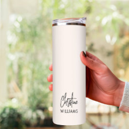 署名モノグラム手書きスクリプト赤面ピンク タンブラー