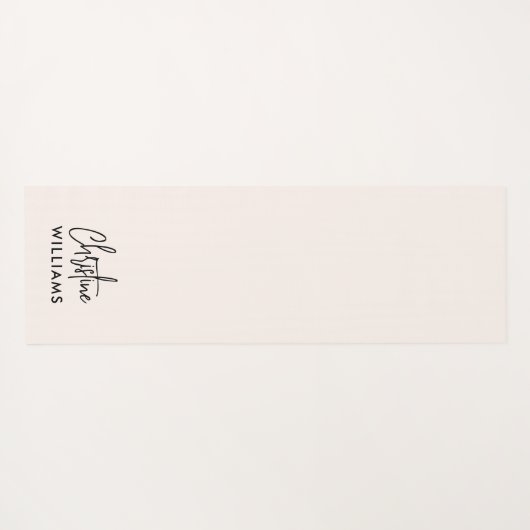 署名モノグラム手書きスクリプト赤面ピンク ヨガマット (裏面(横))