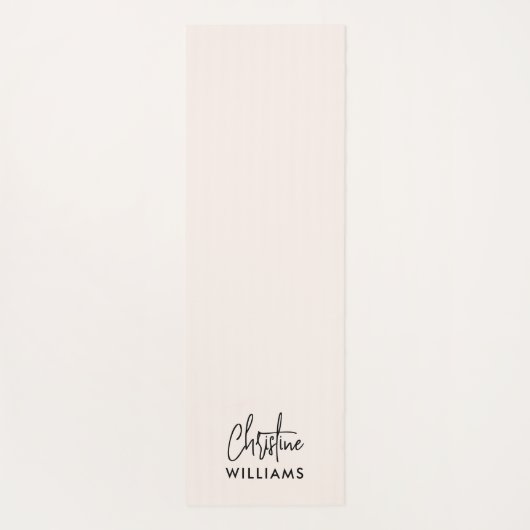 署名モノグラム手書きスクリプト赤面ピンク ヨガマット (裏面)