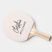 署名モノグラム手書きスクリプト赤面ピンク 卓球ラケット (横)