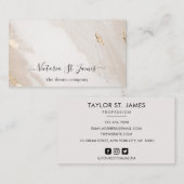 署名ヴィンテージ金ゴールドベージュ赤面名刺 名刺 (正面/裏面)