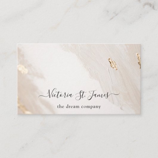 署名ヴィンテージ金ゴールドベージュ赤面名刺 名刺 (正面)