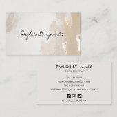 署名ヴィンテージ金ゴールドベ絵画ージュ 名刺 (正面/裏面)