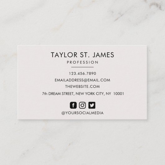 署名ヴィンテージ金ゴールド赤面名刺 名刺 (裏面)