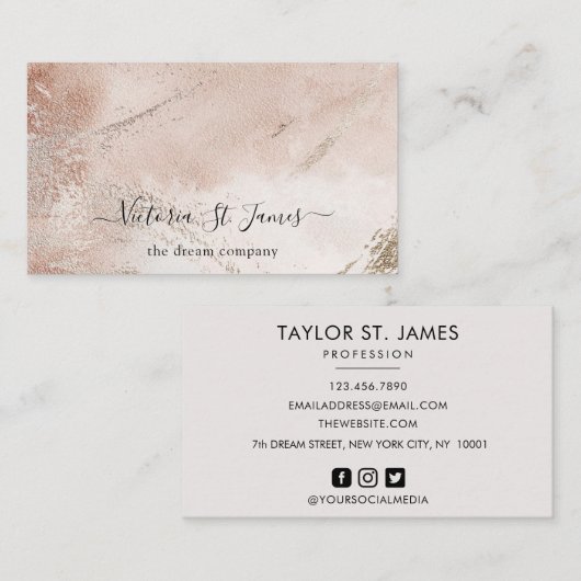 署名ヴィンテージ金ゴールド赤面名刺 名刺 (正面/裏面)