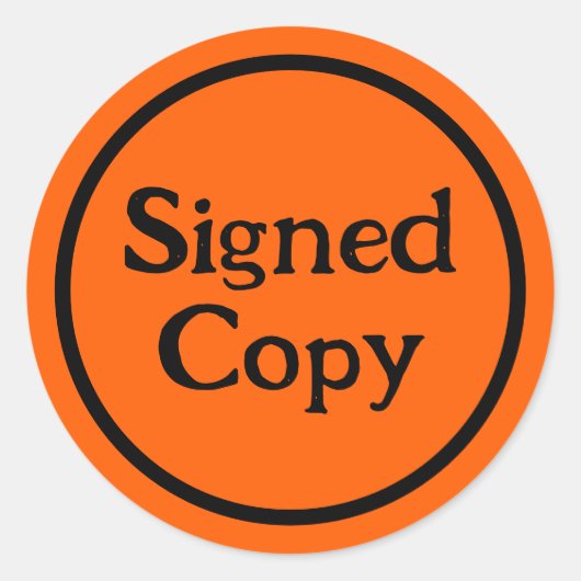 署名付きコピー作家のオートグラフプロモーション ラウンドシール (正面)