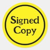 署名付きコピー作家のオートグラフプロモーション ラウンドシール (正面)