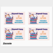 署名付きコピー作家ライター本署名かわいい猫 長方形シール (シート)