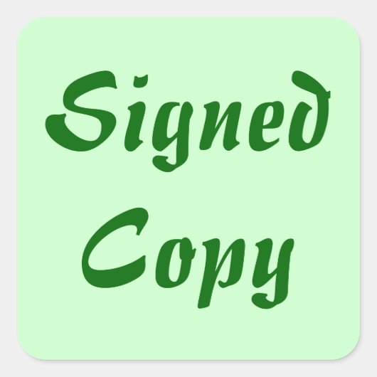 署名付きコピー – 四角いシール(#18) スクエアシール (正面)