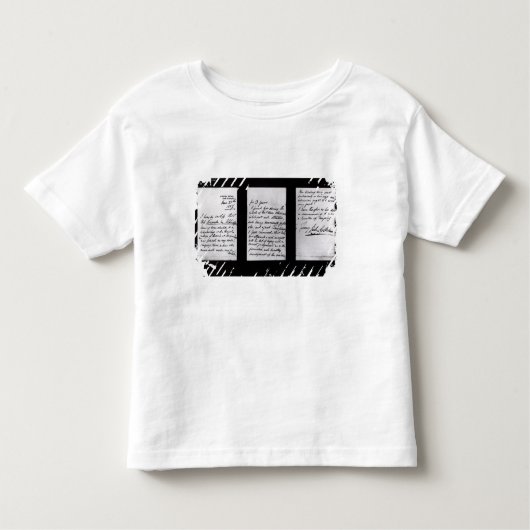 署名付き紙、1887年(ペンとインクのオン·サイン)(b/w ph) トドラーTシャツ (正面)