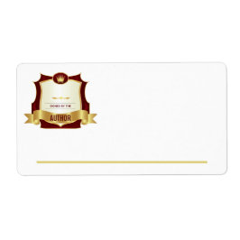 署名作家蔵書票、赤金ゴールド ラベル