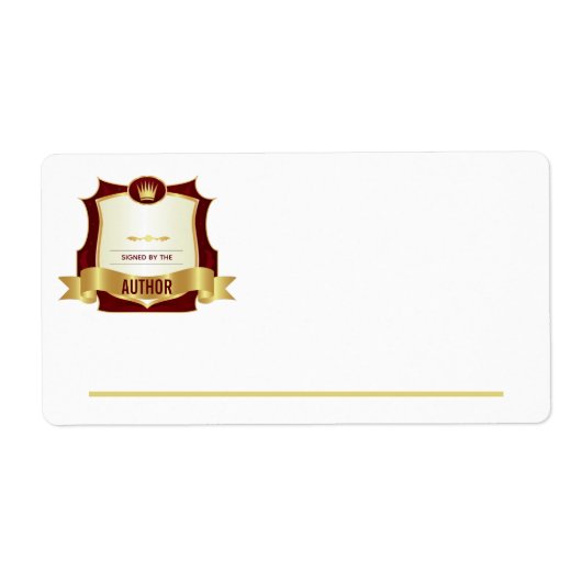 署名作家蔵書票、赤金ゴールド ラベル (正面)