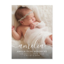 署名写真の生誕通知はがき