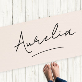 署名名シンプル赤面ミニマルピンクヨガマット ヨガマット