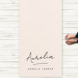 署名名シンプル赤面ミニマルピンクヨガマット ヨガマット