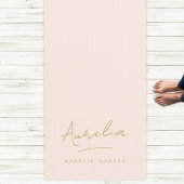 署名名シンプル赤面ミニマルピンクヨガマット ヨガマット