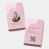 署名投稿美しいサロン従業員IDカード バッジ (正面＆裏面)