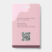 署名投稿美しいサロン従業員IDカード バッジ (裏面)