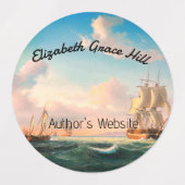 署名済みコピーと作家名の蔵書票 ラベル (デザイン1)