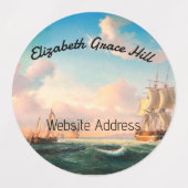 署名済みコピーと作家名の蔵書票 ラベル (デザイン1)