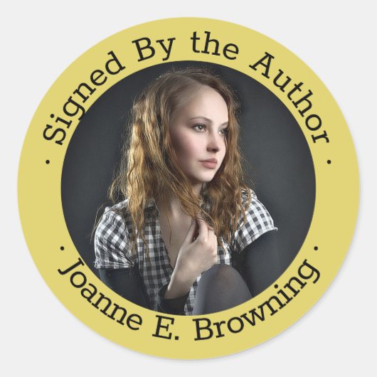 署名済みコピー作家ブック署名ライター写真金ゴールド ラウンドシール (正面)