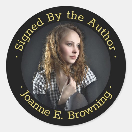 署名済みコピー作家ブック署名ライターPhoto Black ラウンドシール (正面)