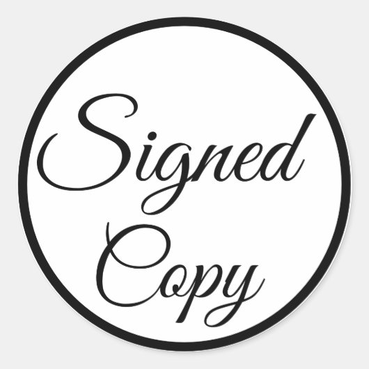 署名済みコピー。白黒 ラウンドシール (正面)