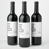 署名済み離婚紙ワインラベル ワインラベル (ボトル)