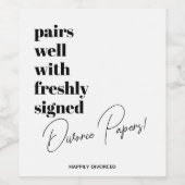 署名済み離婚紙ワインラベル ワインラベル (シングルラベル)