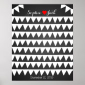 署名結婚のゲストブックの折り畳み旗 ポスター (正面)